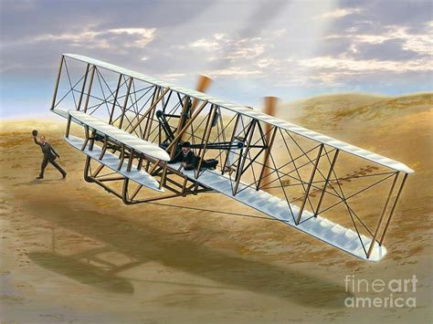 First Flight The Wright Flyer At Kittyhawk By Stu Shepherd Wright