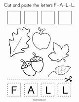 Coloring Cut Paste Letters Pages Worksheets Fall Letter Preschool Crafts Activity Activities Kids Colouring Twistynoodle Autumn Favorites Login Add Noodle sketch template