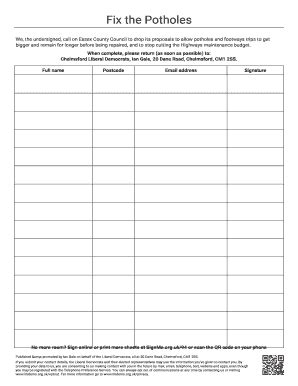 neighborhood petition template fill  printable fillable