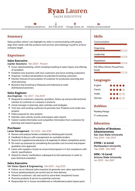 sample resume  sales executive word format  sutajoyob