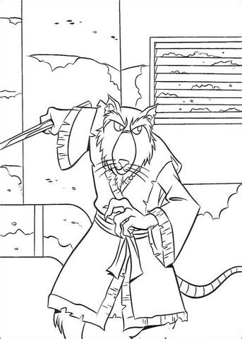 splinter mutated rat coloring page  printable coloring pages
