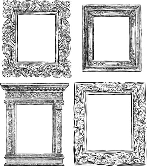 classical photo frame design vectors