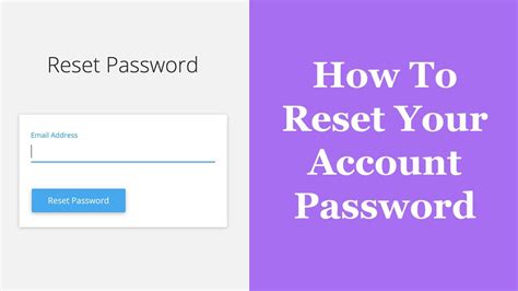 How To Reset Your Account Password Youtube