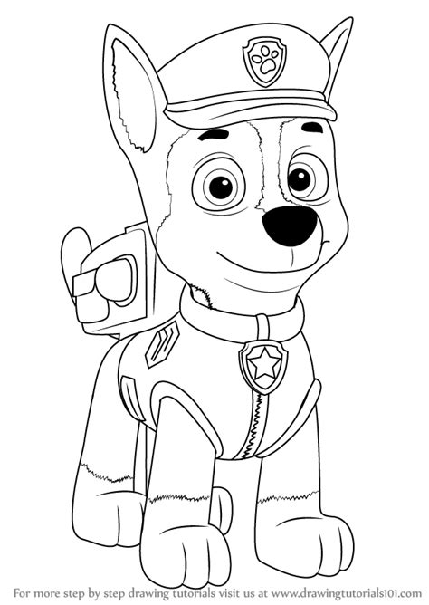 paw patrol chase coloring page coloring home