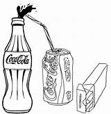 Coloring Cola Coke Drinks Drink Coloringhome sketch template