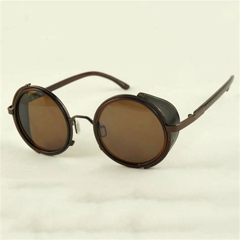 bronze steampunk glasses brown lenses and side shields