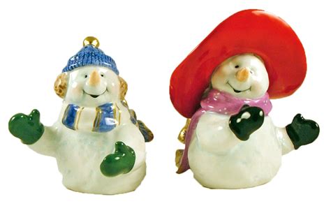 winter snow snowman couple salt and pepper shakers set ebay