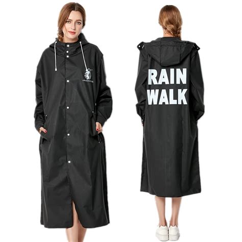 eva women raincoat black  rainwear rain coat  men long raincoats hiking  poncho