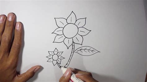 cara menggambar bunga untuk pemula youtube