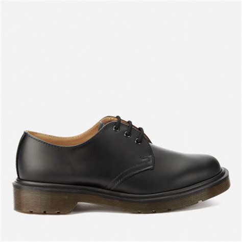 dr martens  pw smooth leather narrow fit  eye shoes black  uk delivery allsole