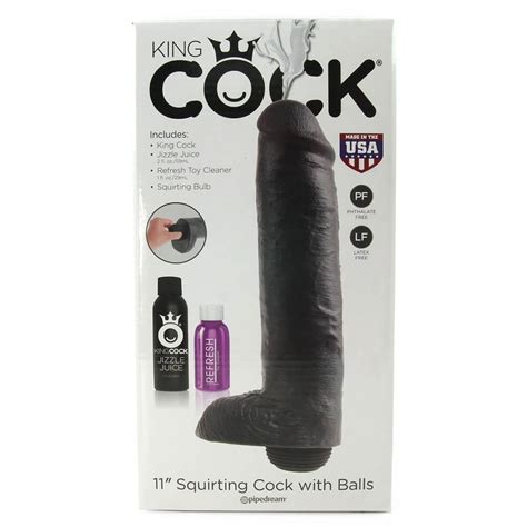 sex toys 1hr delivery king cock 11 inch squirting cock with balls in black adult store open late