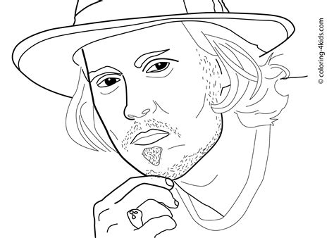 johnny depp coloring pages  kids printable  coloring books