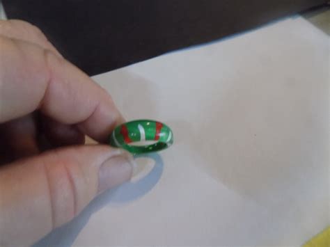 lucite ring green red  white size  rings listiacom auctions   stuff