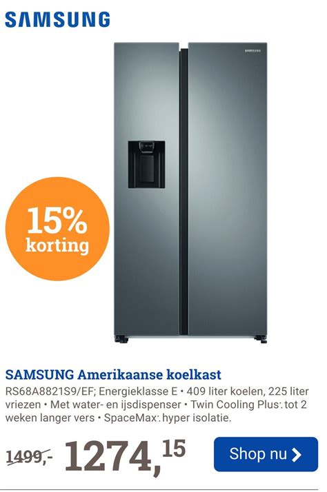 samsung amerikaanse koelkast aanbieding bij bcc