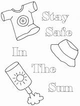Coloring Safety Pages Sun Printable Signs Template Popular Sign sketch template