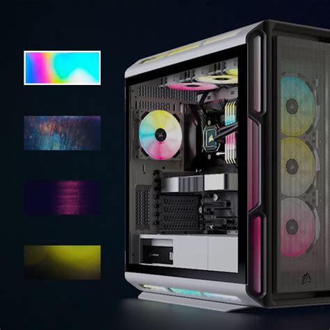 corsair  rgb white tempered glass gaming case mid tower cc  ww novatech