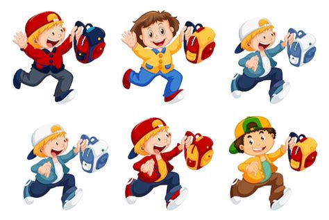 conjunto de personajes infantiles vector gratis