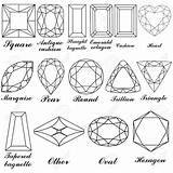Drawing Jewel Line Diamond Faceted Shapes Jewelry Stone Shape Drawings Gem Gems Names Coloring Tattoo Geometric Pages Gemstones Pattern 9d sketch template