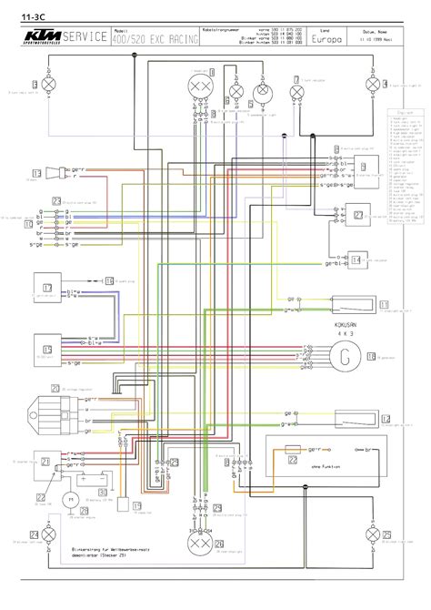 ktm offroad enduro colored wiring diagram ktm  exc