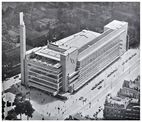 magazijn de bijenkorf rotterdam  wm dudok  aeroview rotterdam beroemde architecten