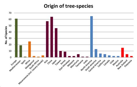 geographical origin   tree species    parks  scientific diagram