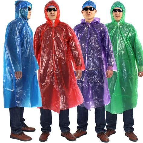 compact disposable raincoat adult emergency waterproof hood poncho