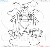 Barn Coloring Outline Pages Illustration Royalty Bnp Studio Red Rf Clip Getcolorings Printable Print sketch template