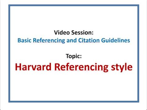 harvard referencing style anglia youtube