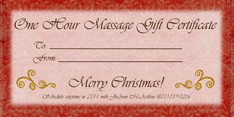 massage gift certificate template     templates