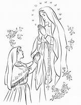 Lourdes Nossa Senhora Maryja Fatima Fatimska Kolorowanka Virgen Supercoloring Dame Notre Druku Signora Nostra Bernadette Confinement Incantevole Objawienia Drukowanka Disegnare sketch template