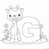 Coloring Coloring4free Letter Pages Giraffe Related Posts sketch template