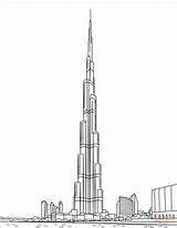 Burj Khalifa Dubai Coloring Pages Sketch Uae Drawing Arab Supercoloring Building Drawings Architecture Printable Al Doodle Buildings Emirates Kids Dibujo sketch template
