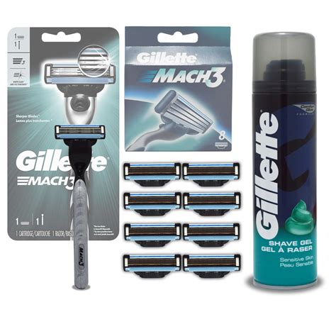 Xtech Gillette Men Mach 3 Razor And Blades Refills Kit 8 Pack Of Mach3
