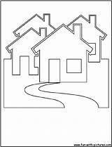 Houses Cutout Coloring Pages Fun sketch template