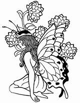 Coloring Pages Printable Adults Fairies Dark Fairy Adult Print Coloringhome Source sketch template