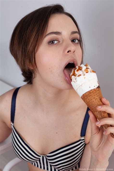 Melody Sweet Strips Naked While Eating Ice Cream