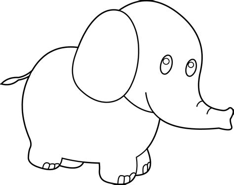 cute elephant coloring page  clip art