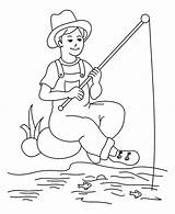 Fisherman Coloring Pages Boy Drawing Fishing Printable Boat Fish Getcolorings Getdrawings sketch template