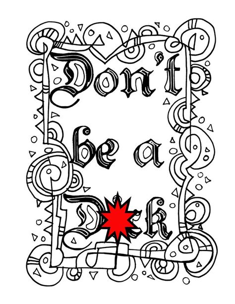 swear word coloring sheet page printable dont dck