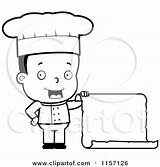 Menu Scroll Chef Holding Boy Coloring Clipart Cartoon Cory Thoman Outlined Vector Royalty 2021 sketch template