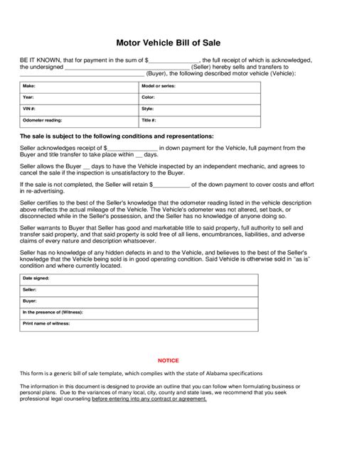 bill of sale form 183 free templates in pdf word excel