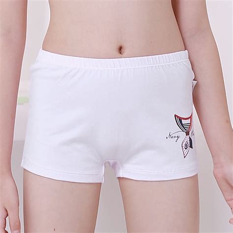 1pcs Retail Teenage Girl Panties White Shorts Boxer Breathable Cotton
