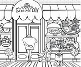 Bakery Coloring Pages Clipart Drawing Fun Color Activities Shop Mall Shopping Kids Minions Store Printable Baker Cake Minion Grus Cupcake sketch template