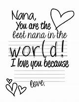 Nana Printable Birthday Pages Cards Mother Worlds Coloring Printablee Template sketch template