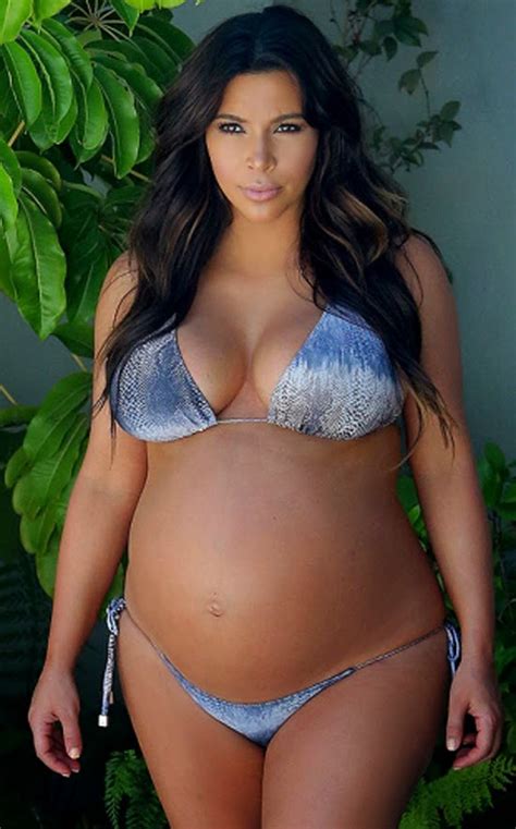 hot celebrity amazing pictures of kim kardashian pregnant