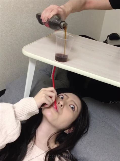 mikine drinking black sperma or cola sperma swallowing gokkun
