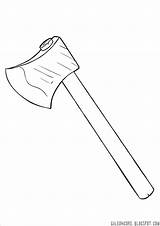 Axe Coloring Sketch Kapak Designlooter sketch template