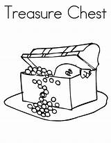 Treasure Chest Coloring Kids Drawing sketch template