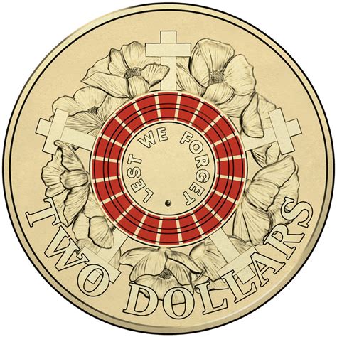 forget anzac red coloured commemorative  coin release