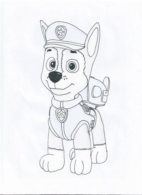 paw patrol chase coloring page coloring home